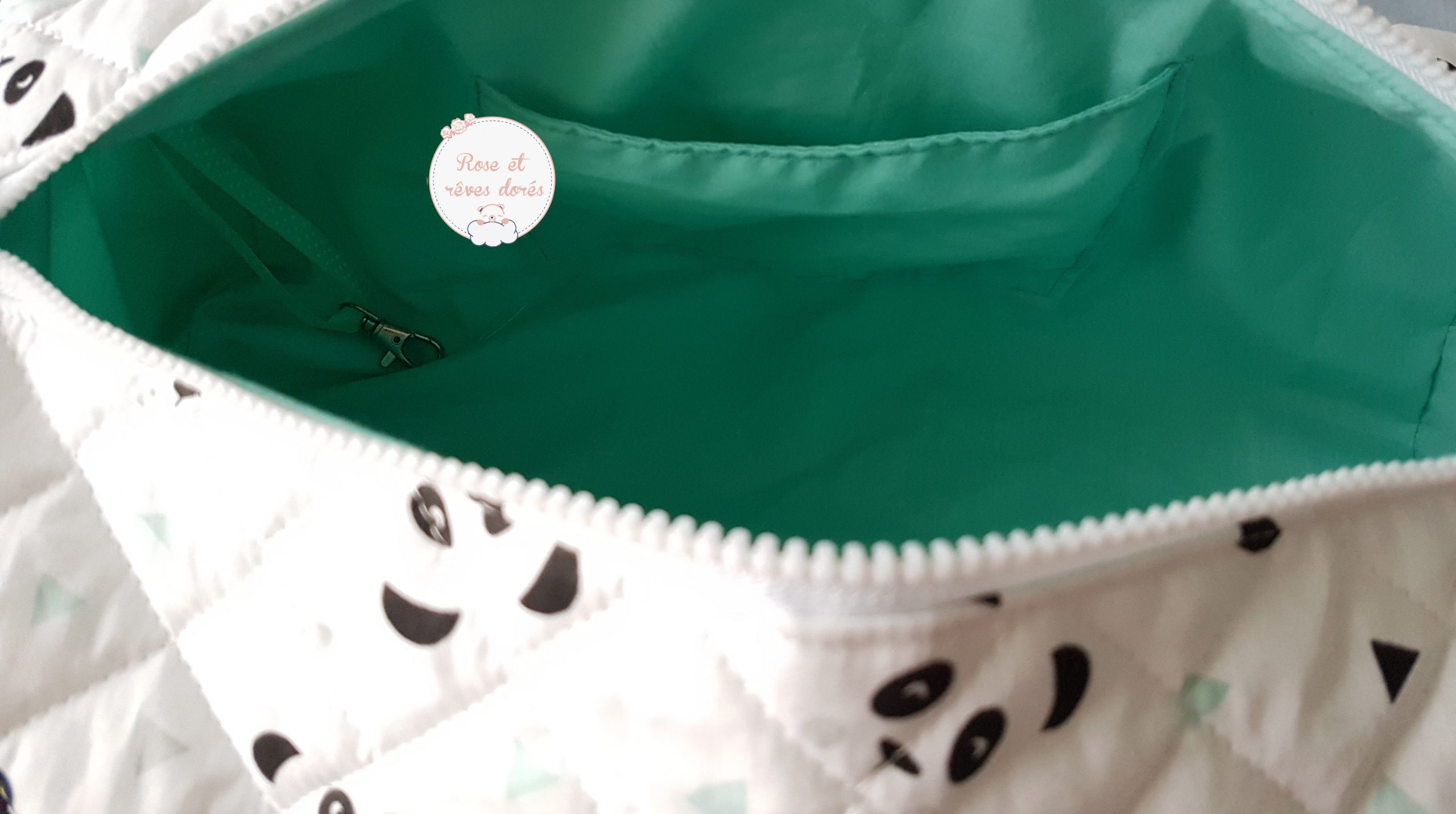 Rose et rêves dorés Créations sur-mesure sac polochon personnalisable