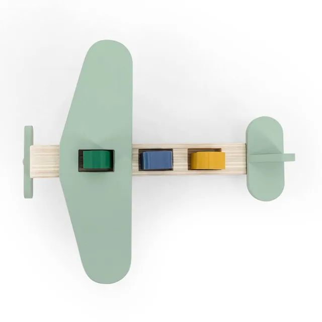 Trixie Baby Jouets à pousser et à tirer Avion en bois animaux