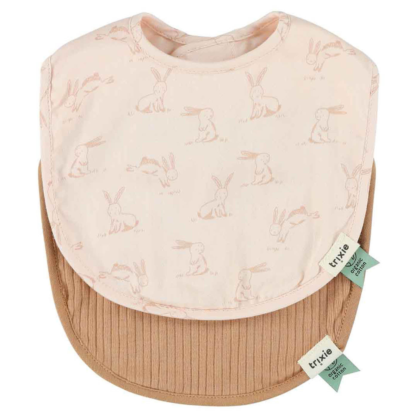 Trixie Baby Bavoirs Rosy Rabbit bavoir nouveau-né 2 pièces absorbants