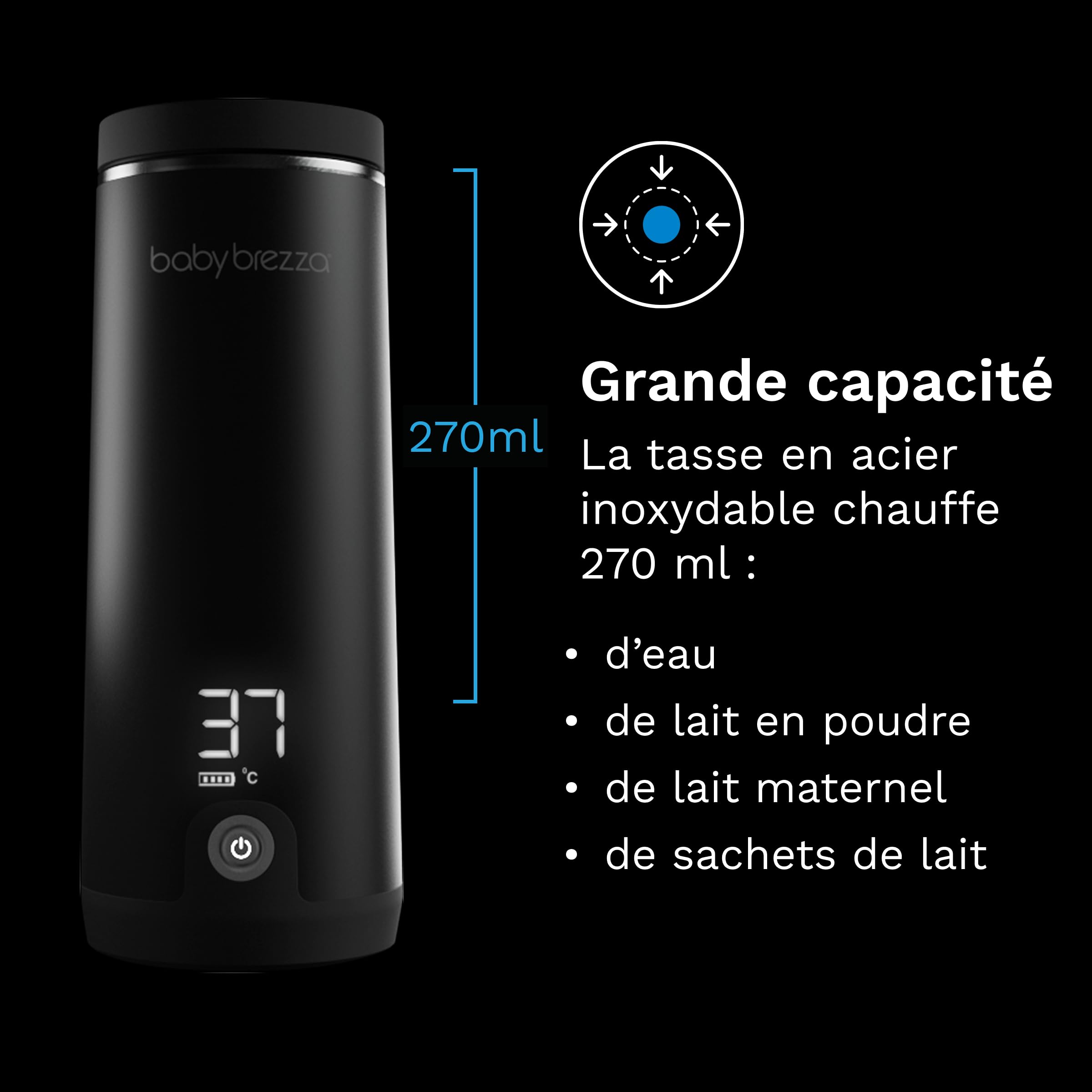 Baby Brezza Chauffe-biberons Super Fast Portable Bottle Warmer chauffe-biberon nomade rechargeable 270 ml