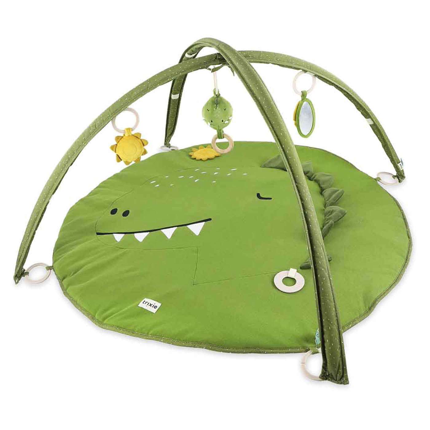 Trixie Baby Tapis d'éveil Tapis de jeux avec arches Mr. Dino, jouets sensoriels