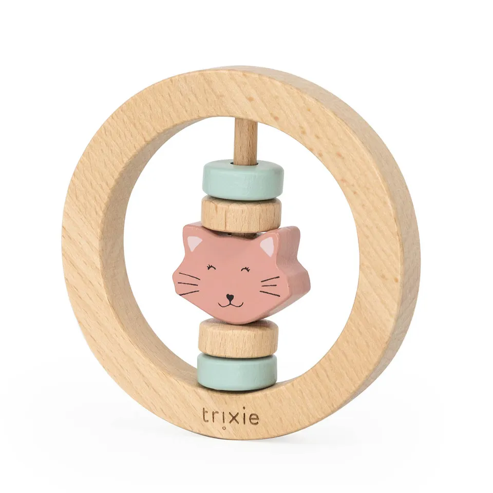 Trixie Baby Premiers jouets Mrs. Cat hochet rond en bois