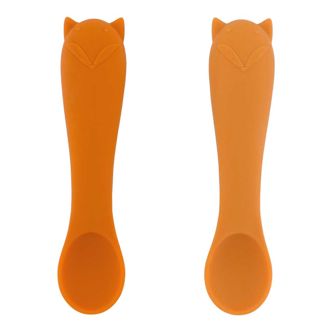 Trixie Baby Couverts Mr. Fox premières cuillères bébé lot de 2 silicone