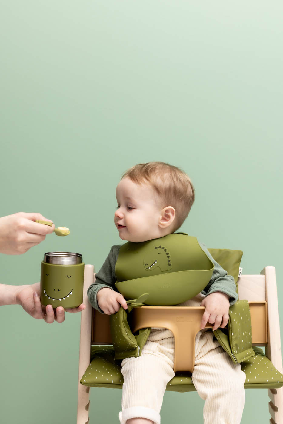 Trixie Baby Bavoir silicone Mr. Dino 2 pièces alimentaire