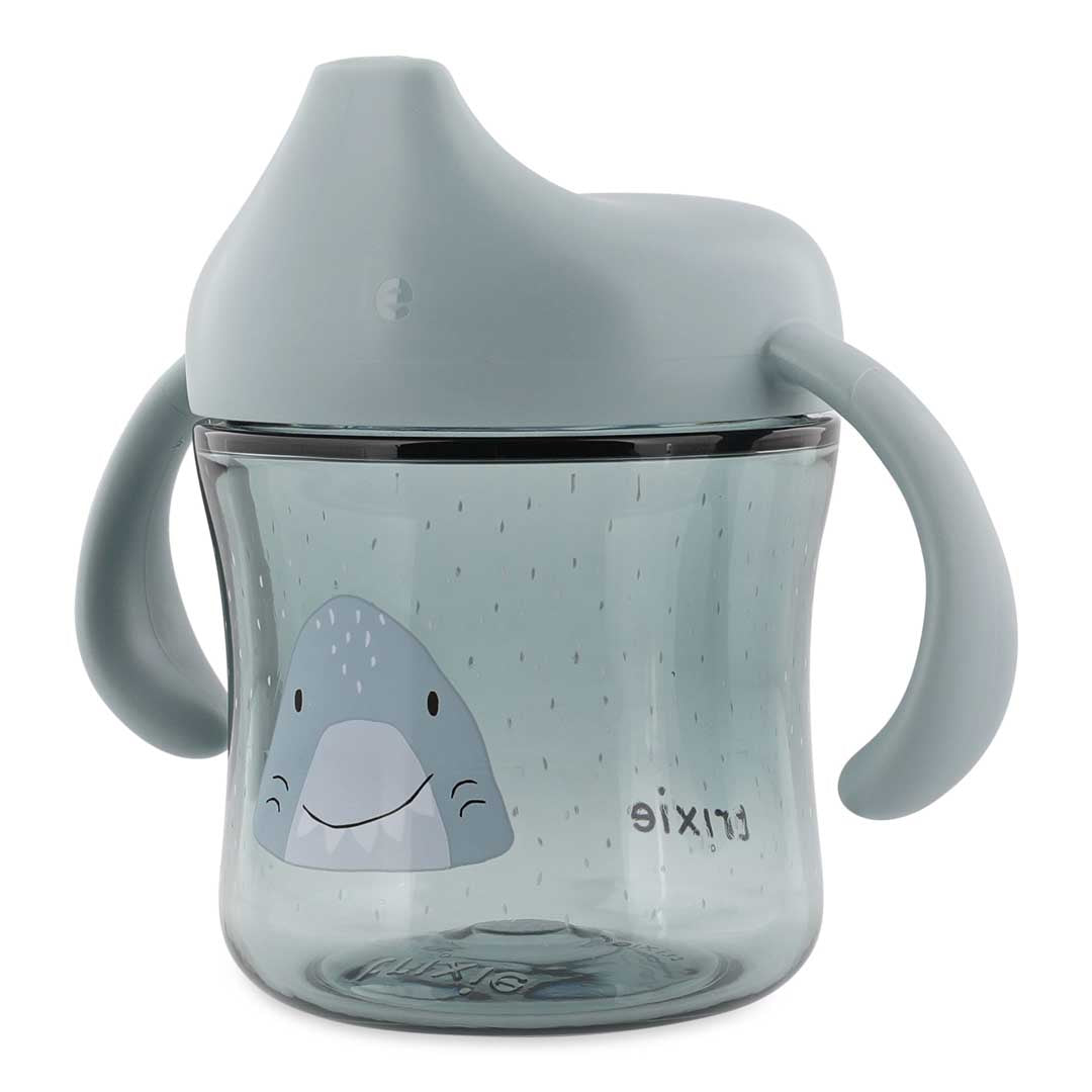 Trixie Baby Tasses et gobelets Mr. Shark tasse d’apprentissage avec poignées anti-fuite