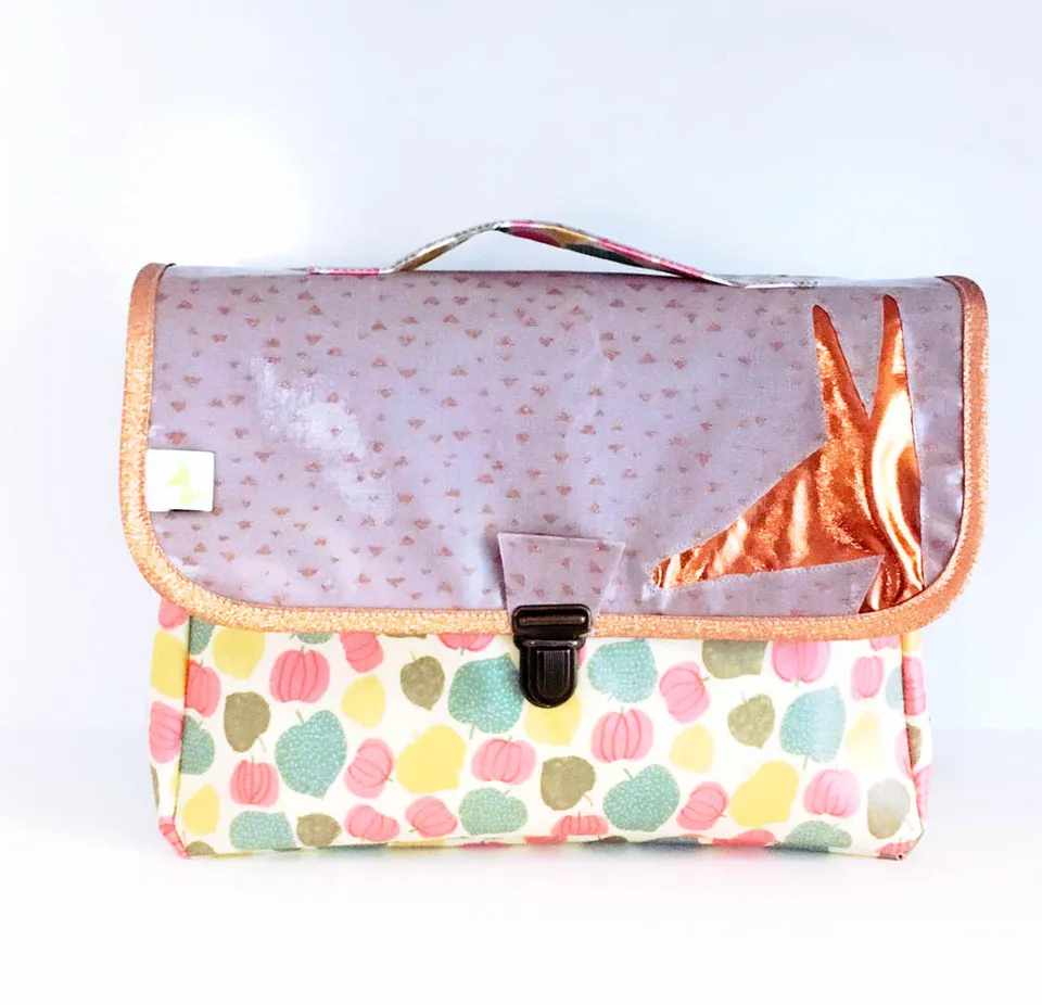PIOLOU Le Cartable Maternelle Cartable maternelle léger Gris cuivré frutti imperméable