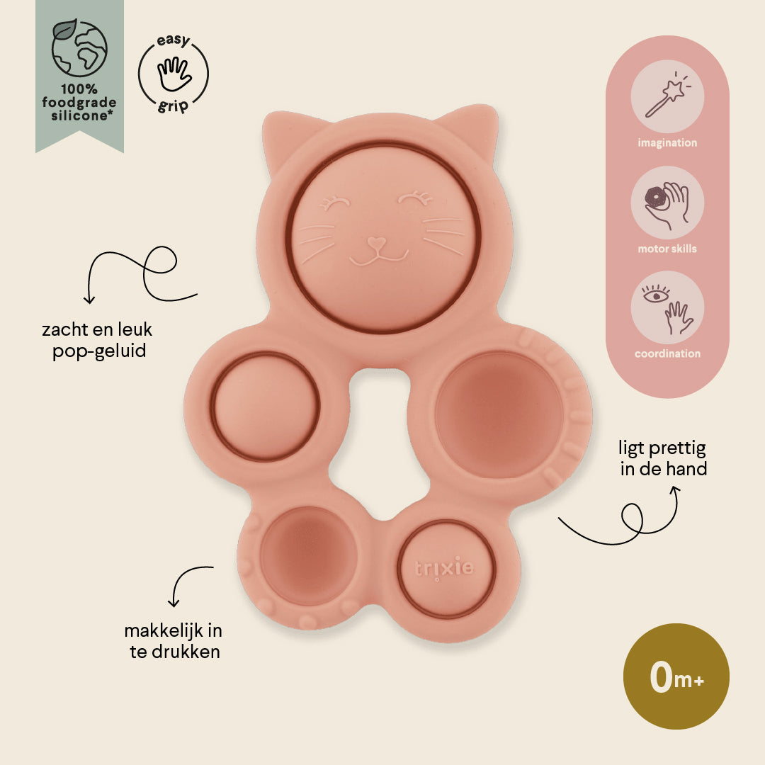 Trixie Baby Jouets sensoriels Jouet pop-it en silicone Mrs. Cat alimentaire