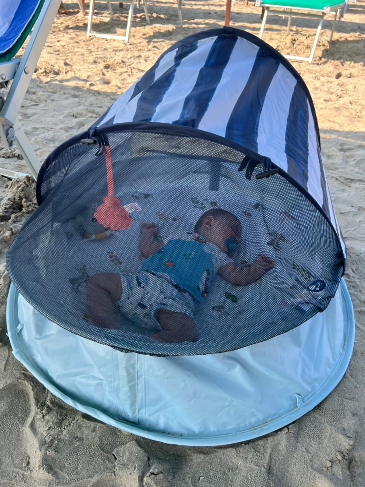 Babymoov Aquani Provence aire de jeux bébé 3 en 1 Marinière anti-UV