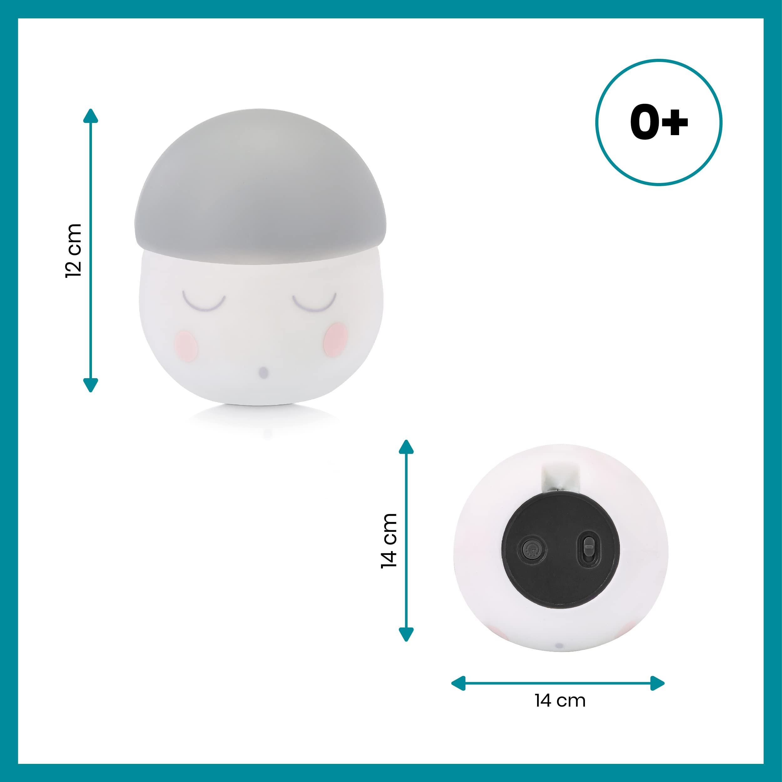 Babymoov YOO Squeezy veilleuse grise rechargeable 200 h