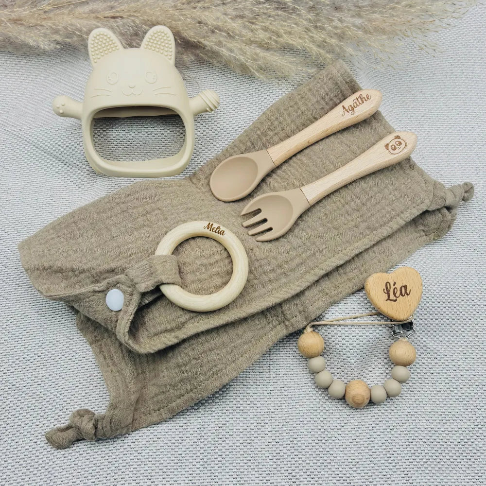 Baby-Crea Coffret naissance personnalisé Coffret Cadeau de Naissance pour Bébé bleu marine