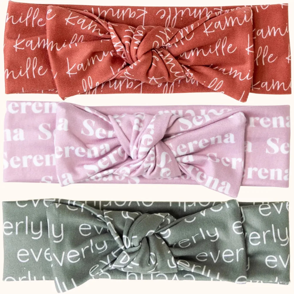 Baby-Crea Accessoires bébé personnalisés bandeau nœud naissance extensible