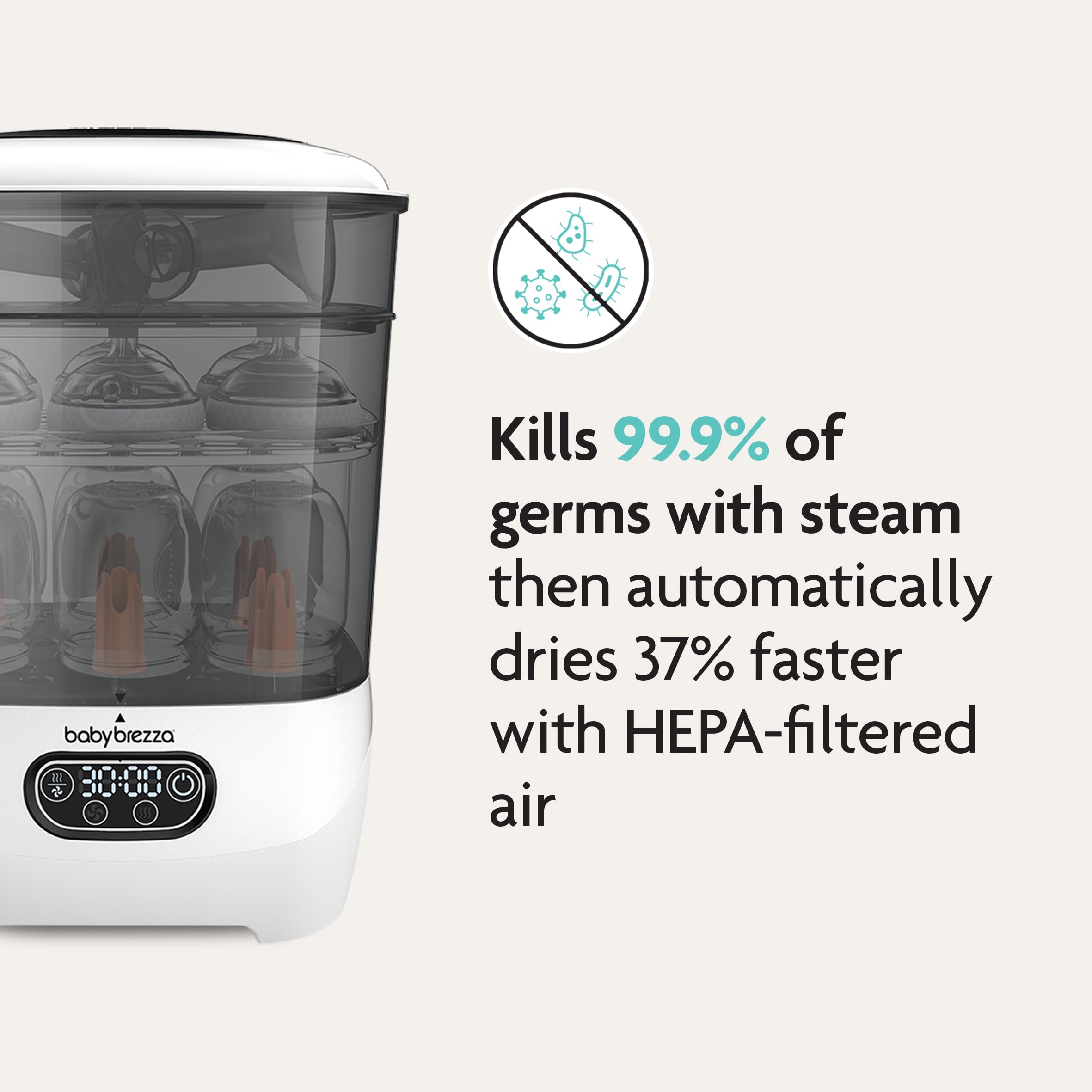 Baby Brezza Sterilizer Dryer Advanced stérilisateur biberons HEPA grande capacité