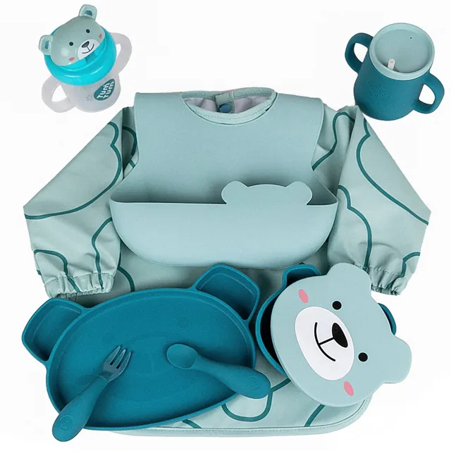 Tum Tum Weaning Baby Weaning Bibs Bundle Plus coffret repas bleu complet