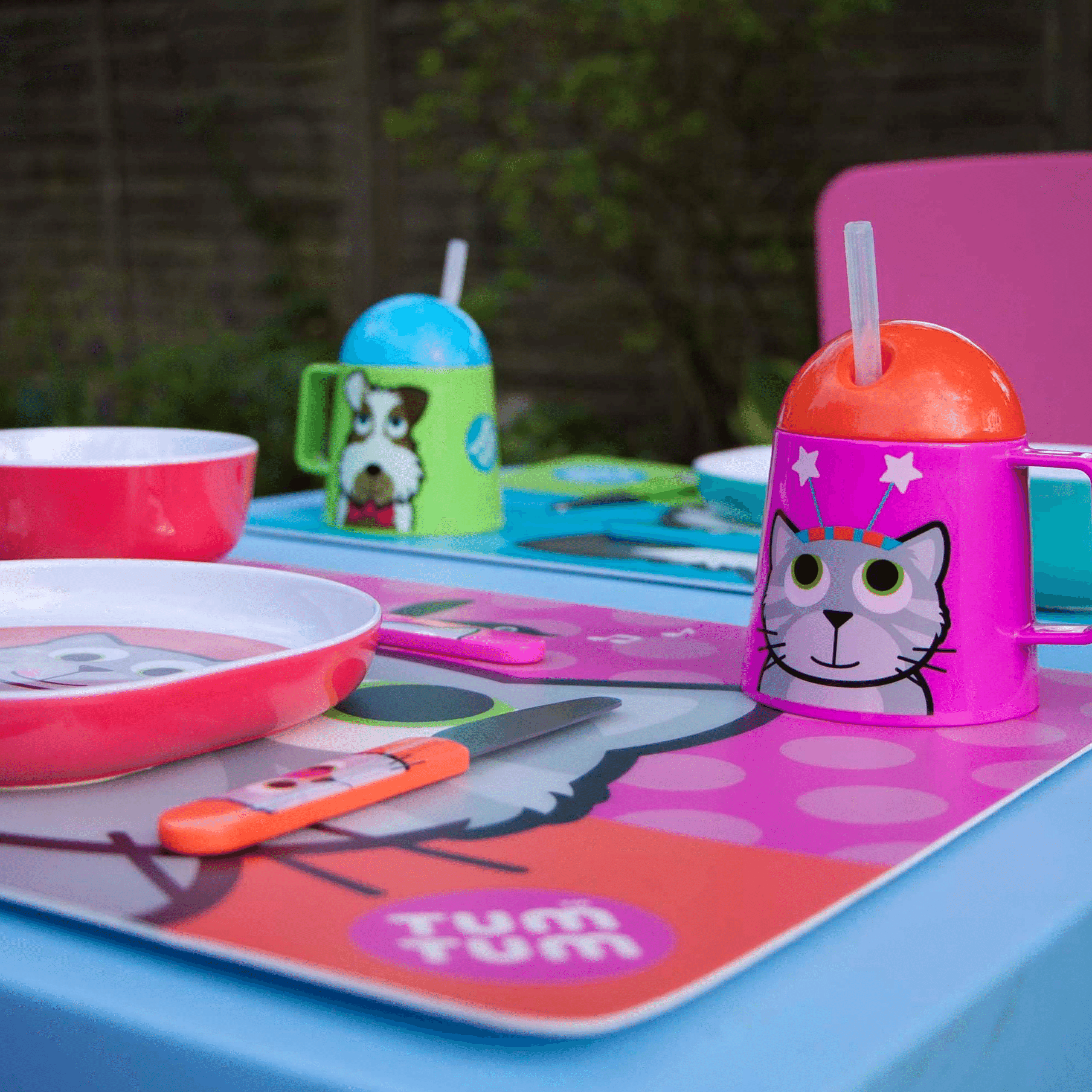 Tum Tum Cutlery Easy Scoop Toddler Cutlery couverts enfant Bluebell the Cat avec étui