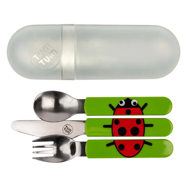 Tum Tum Cutlery Lucy Ladybird couverts enfant avec étui