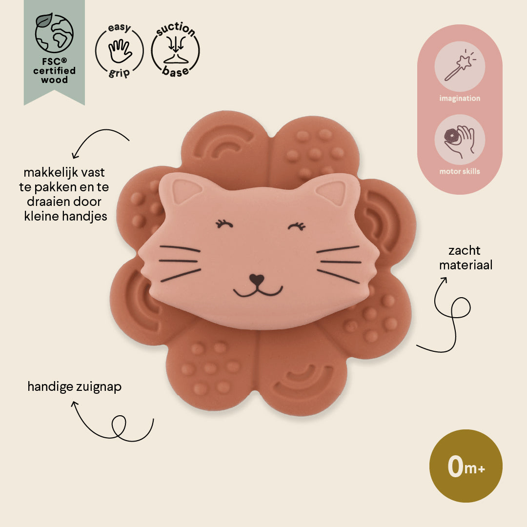 Trixie Baby Jouets sensoriels Mrs. Cat spinner à ventouse en silicone alimentaire