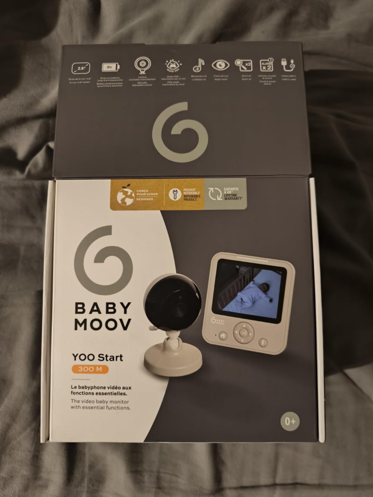Babymoov YOO Start babyphone vidéo 300 m avec vision nocturne