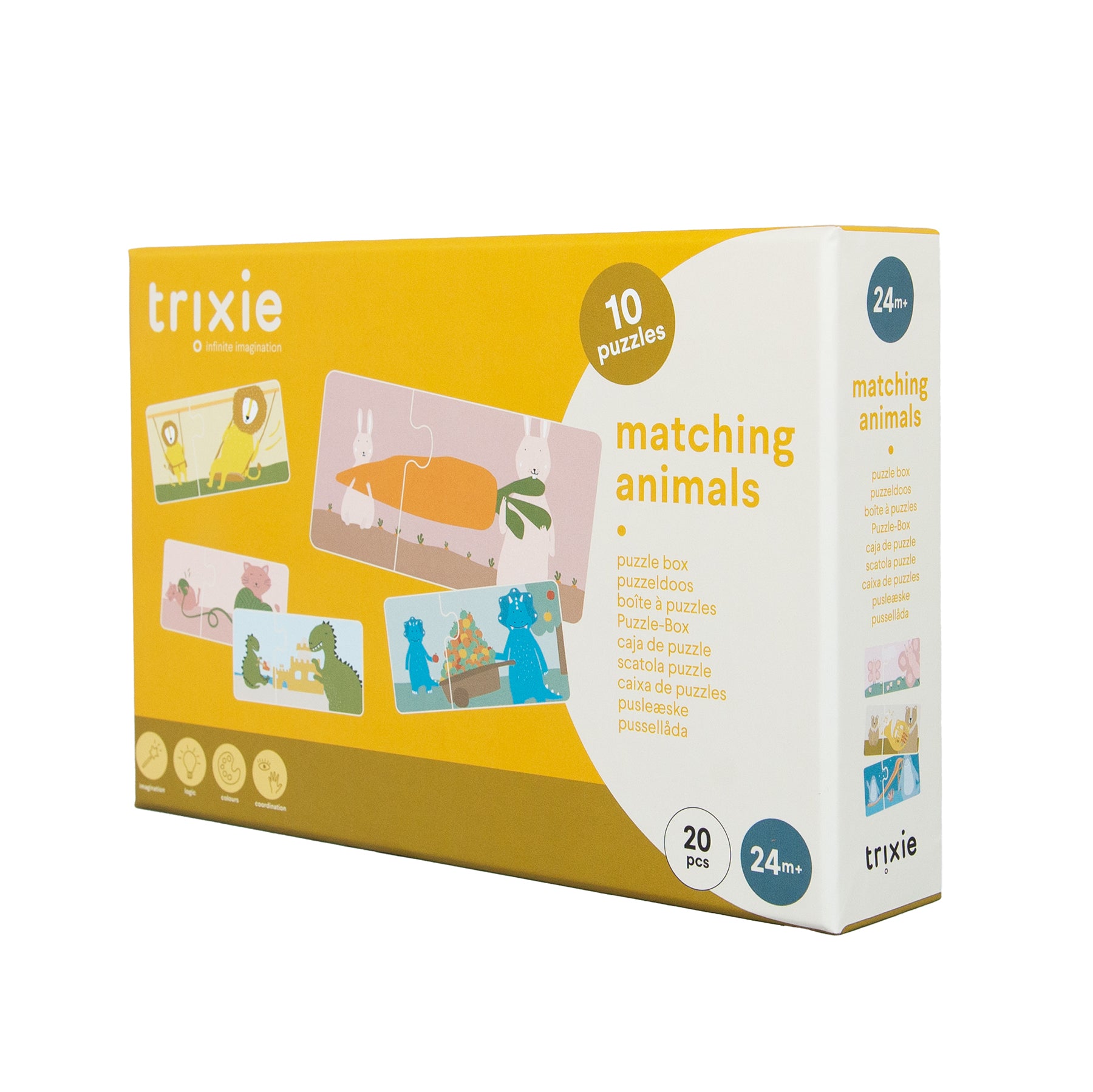 Trixie Baby Jeux, puzzles & livres Boîte à puzzles association d'animaux 10 puzzles en duo