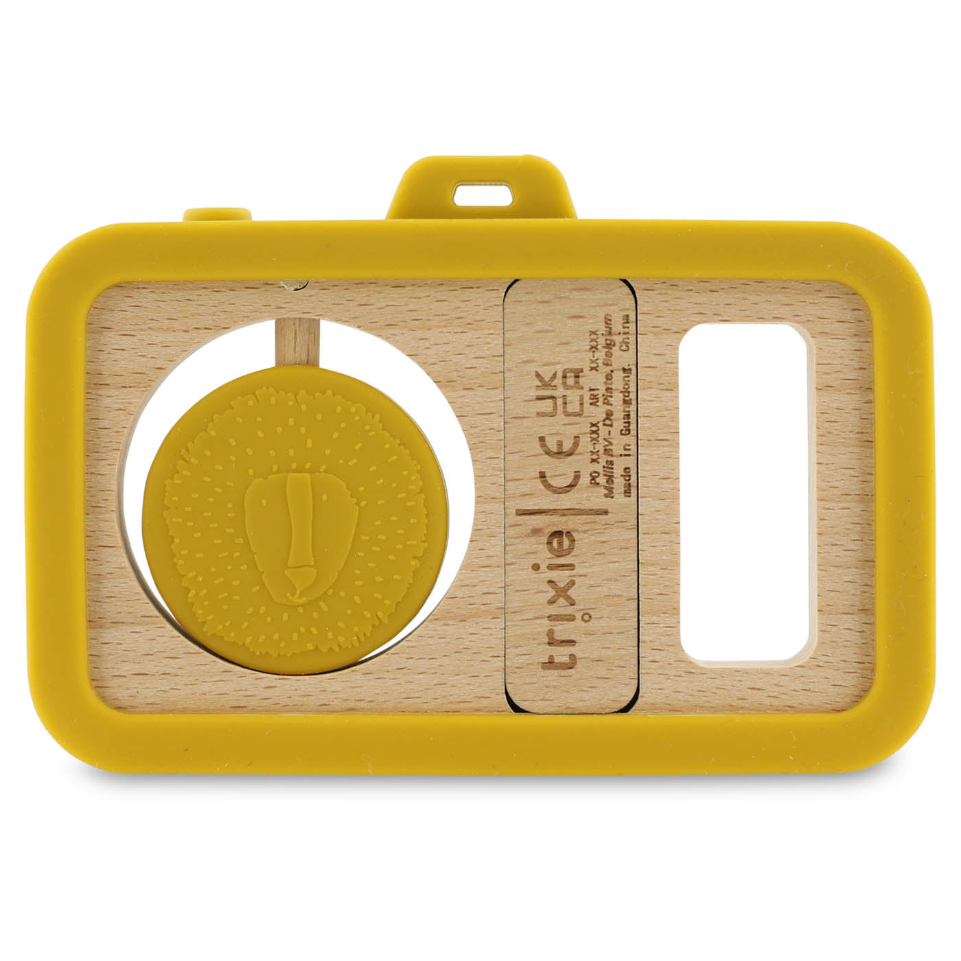 Trixie Baby Premiers jouets Appareil photo Mr. Lion en silicone et bois