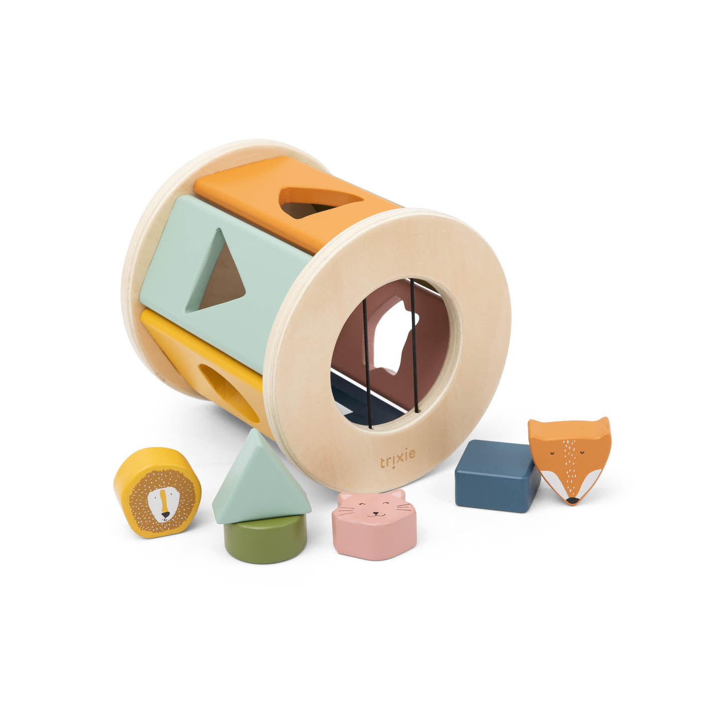 Trixie Baby Jouets d'activités Rouleau à formes en bois FSC