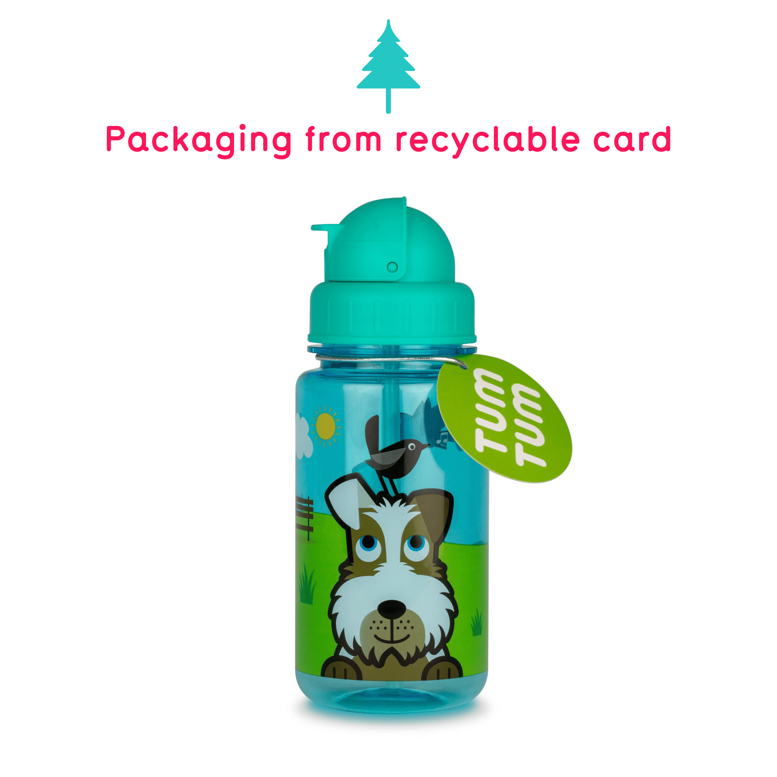 Tum Tum Water Bottles Scruff the Dog gourde 400 ml à paille