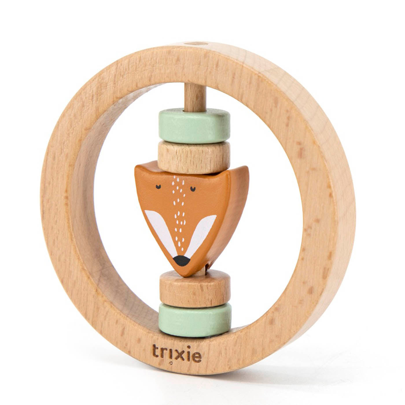 Trixie Baby Premiers jouets Mr. Fox hochet rond en bois