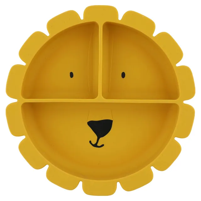 Trixie Baby Vaisselle Assiette avec ventouse en silicone et compartiments Mr. Lion compartiments