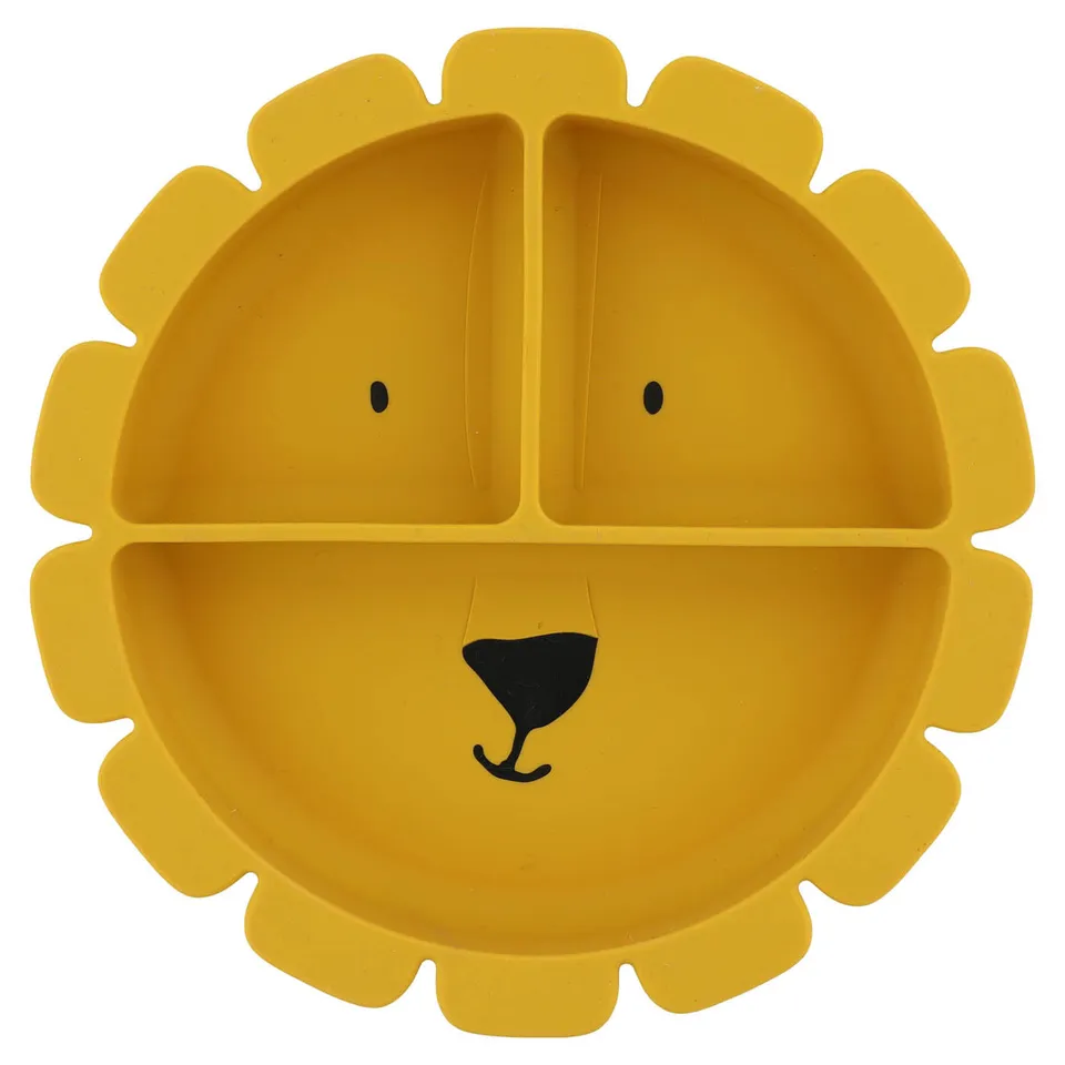 Trixie Baby Vaisselle Assiette avec ventouse en silicone et compartiments Mr. Lion compartiments