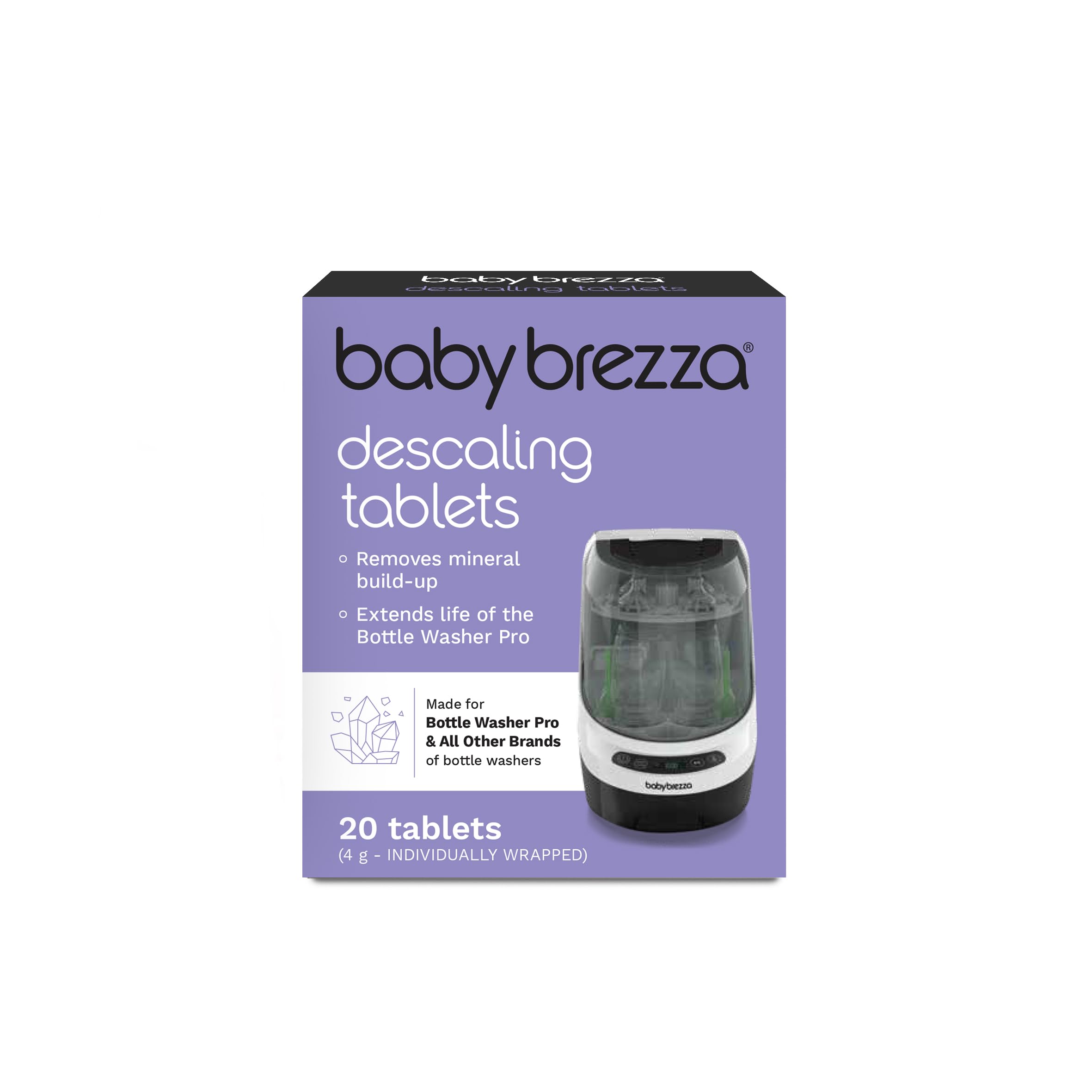 Baby Brezza Pièces et entretien pastilles détartrantes Bottle Washer Pro 20 pièces