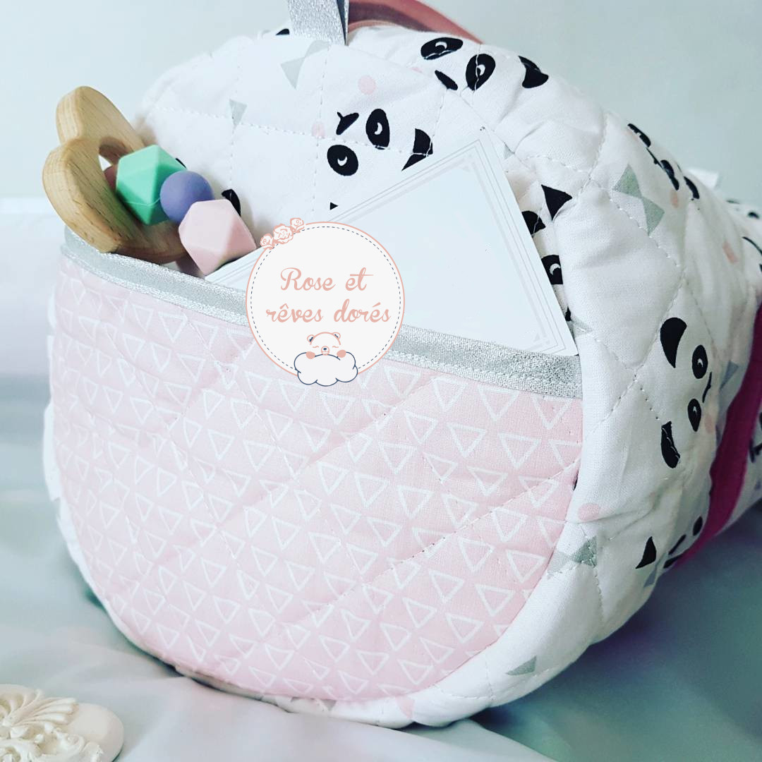 Rose et rêves dorés Créations sur-mesure sac polochon personnalisable