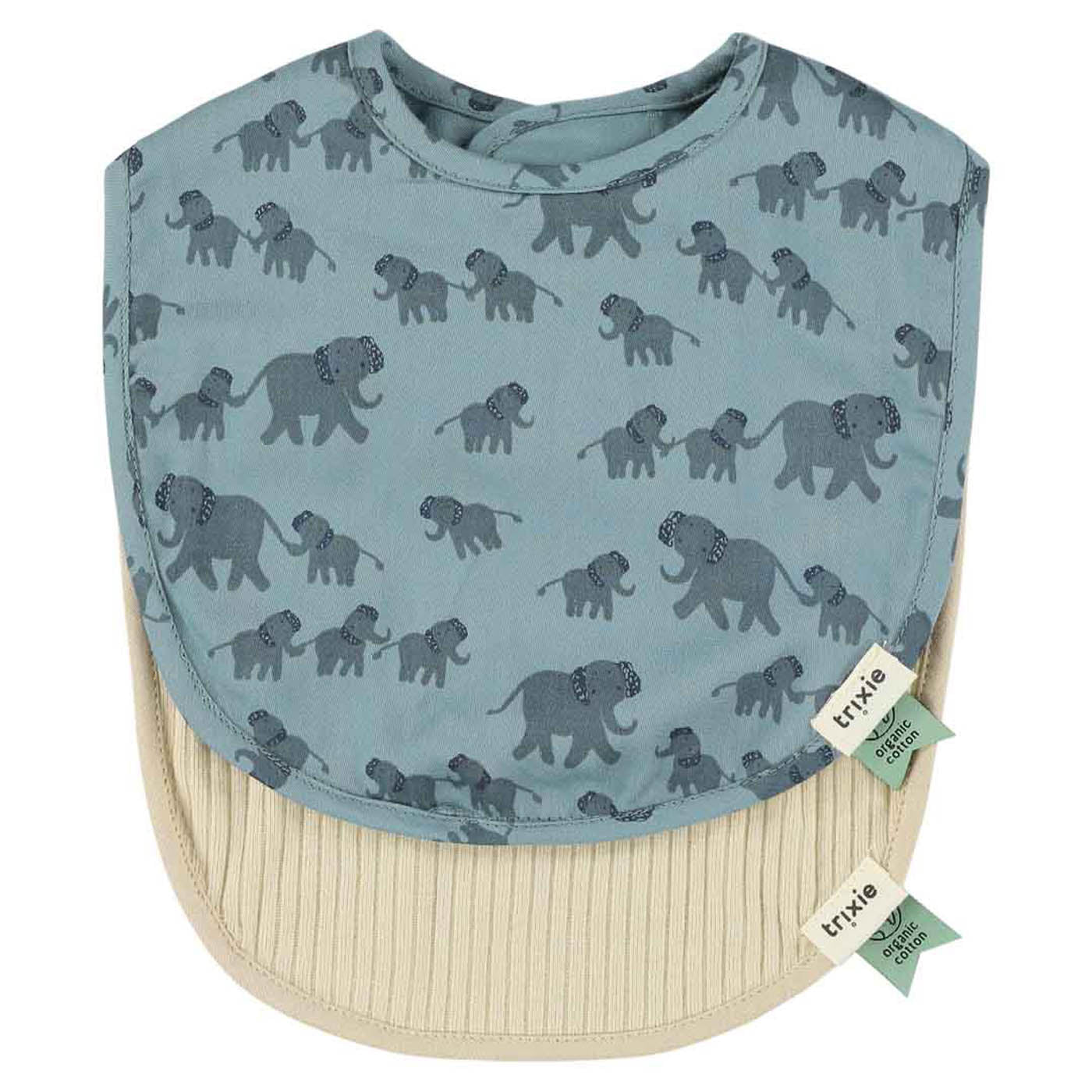 Trixie Baby Bavoirs Bavoir nouveau-né 2-pack mix Enchanting Elephant lot de 2 absorbant