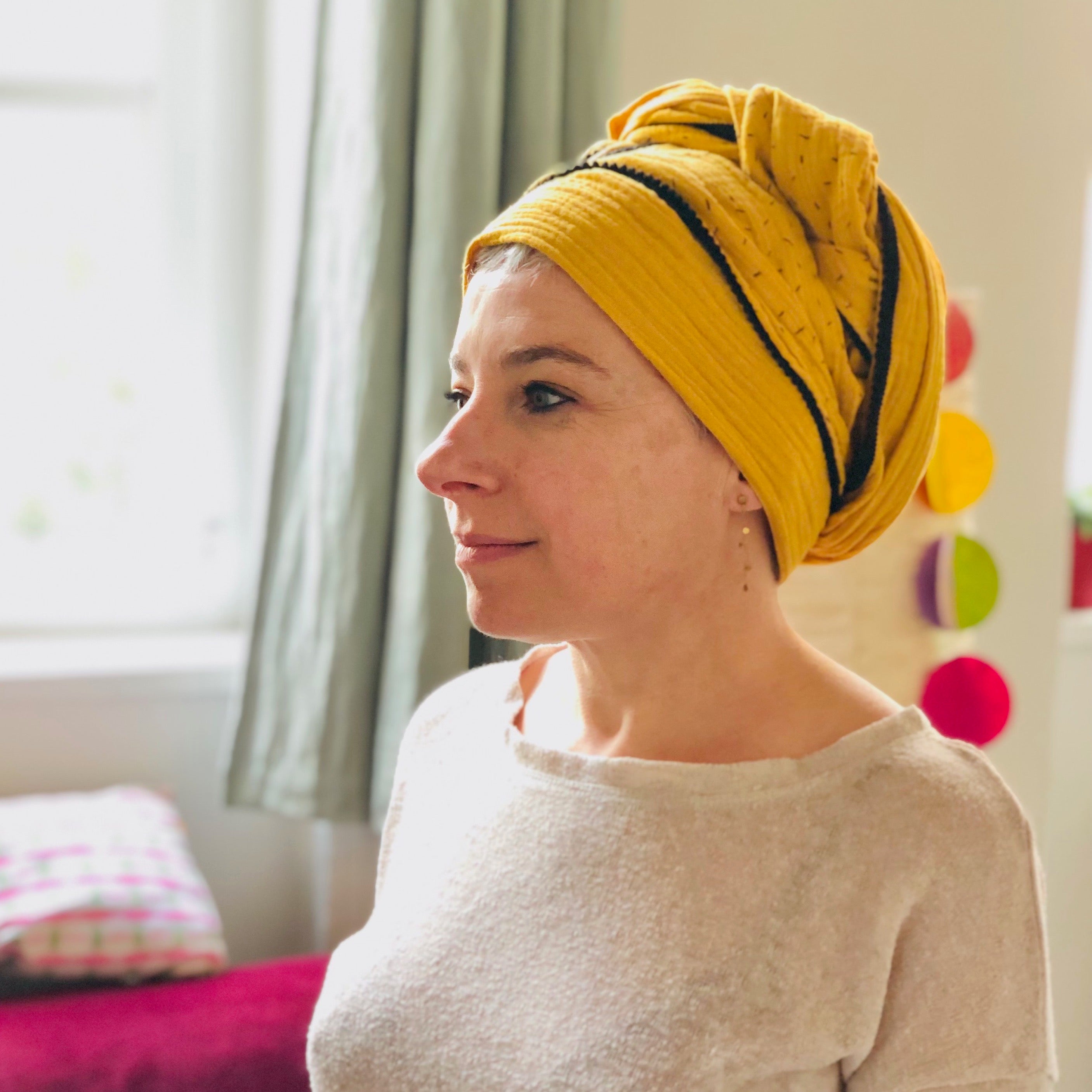 PIOLOU Le foulard foulard jaune 50 x 170 cm en double gaze
