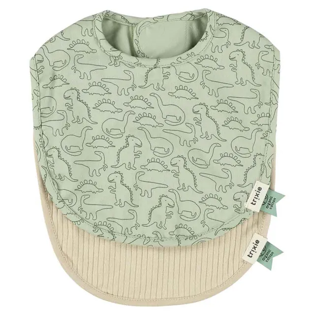 Trixie Baby Bavoirs Bavoir nouveau-né 2-pack mix Daring Dino bavoirs absorbants