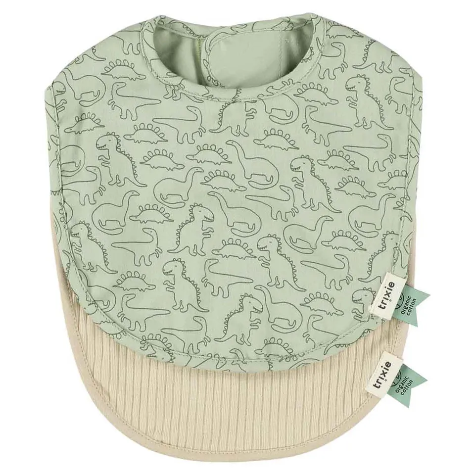 Trixie Baby Bavoirs Bavoir nouveau-né 2-pack mix Daring Dino bavoirs absorbants