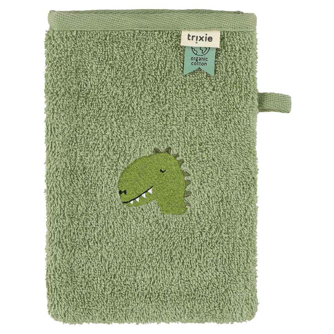 Trixie Baby Gants de toilette Aura Dino lot de 2 en coton bio