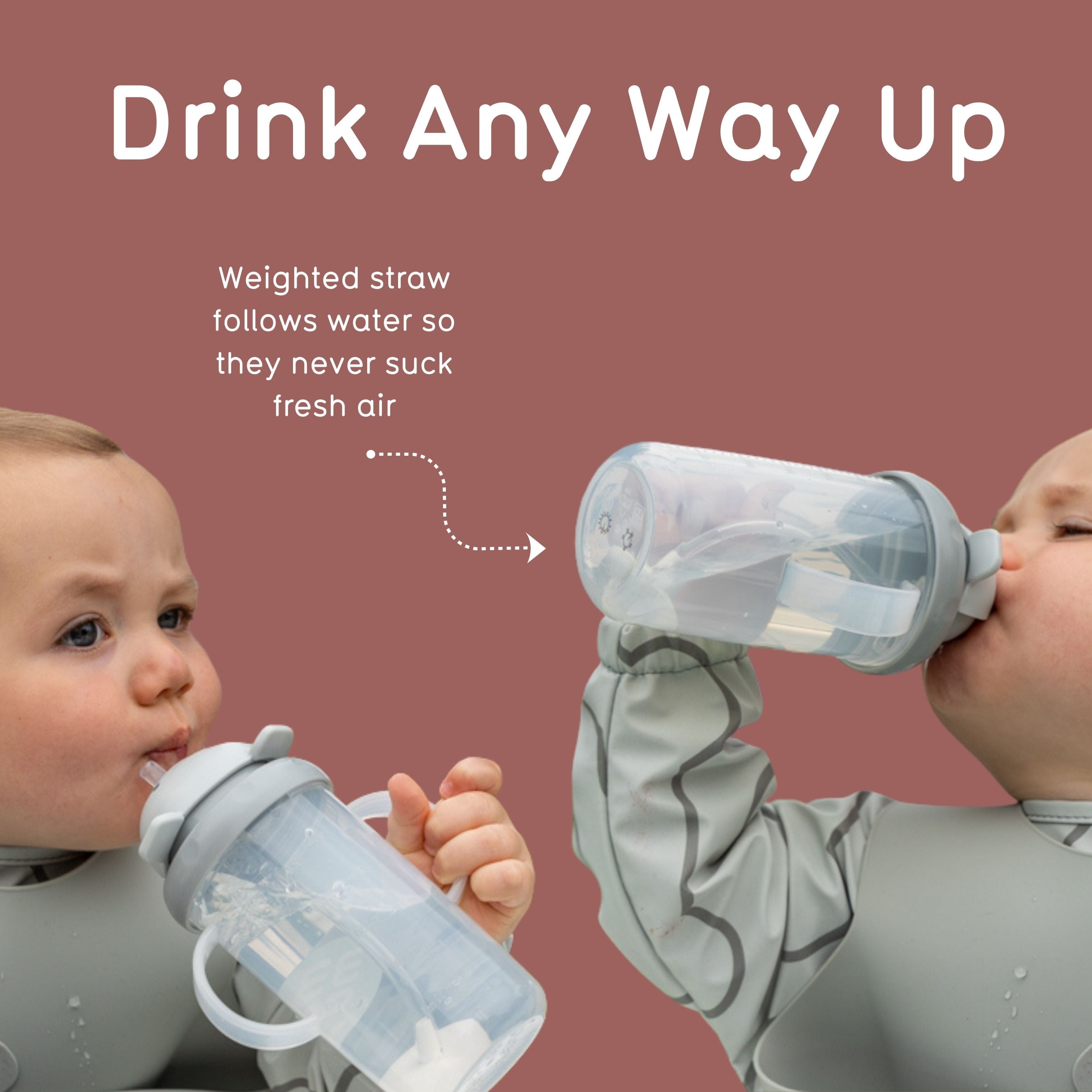 Tum Tum Cups Connie & Clyde Tippy Up Cups tasse bébé 300 ml paille lestée