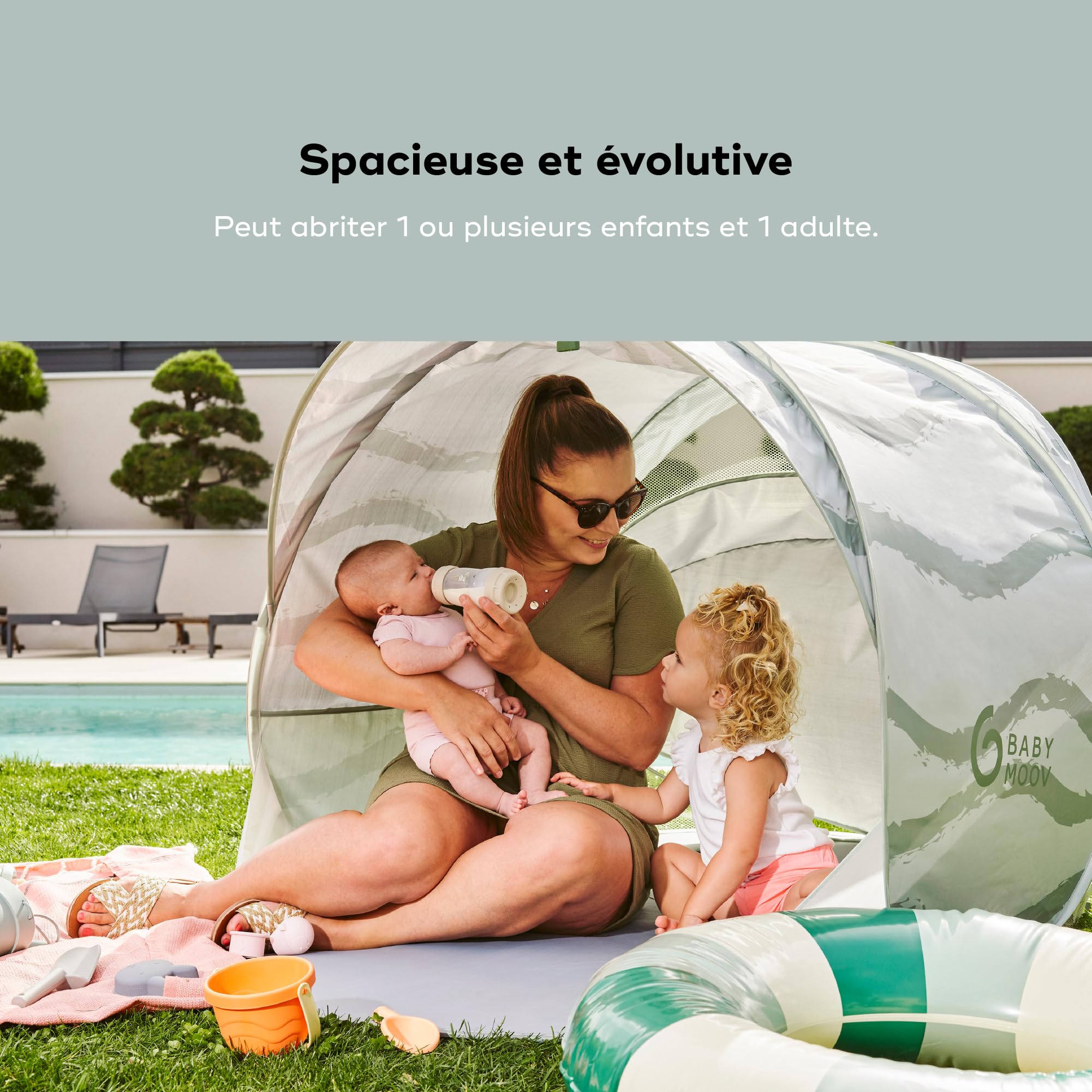 Babymoov Moov & Protect tente anti-UV bébé Green Lagoon UPF 50+