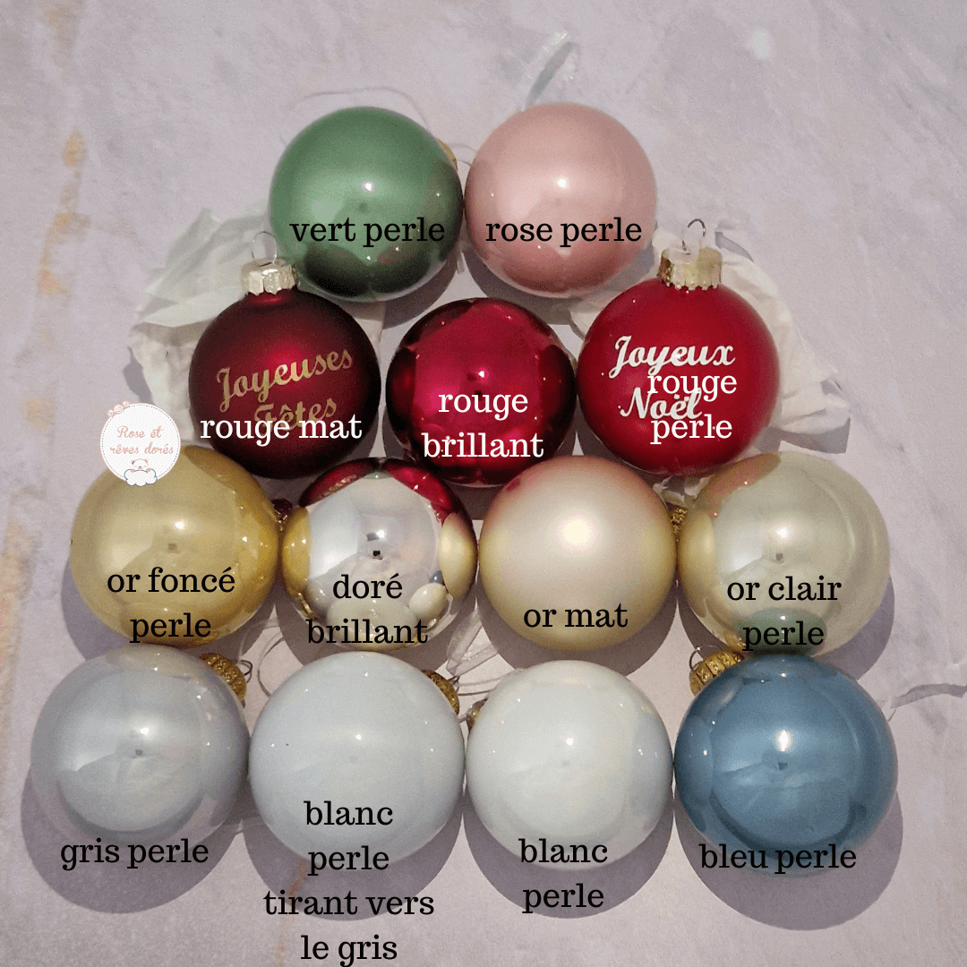 Rose et rêves dorés Noël Boule de Noël personnalisée 6 cm en verre