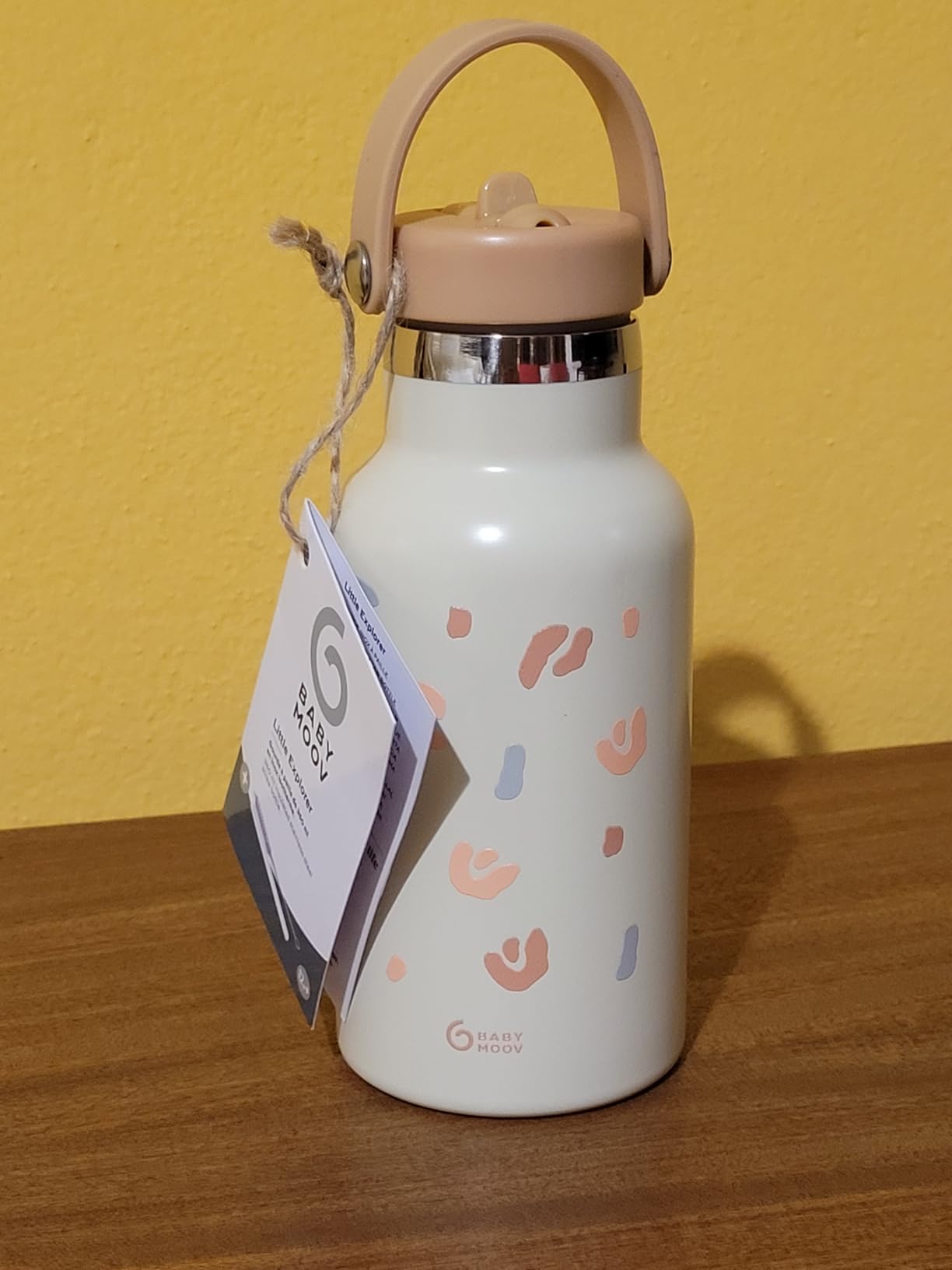 Babymoov gourde enfant isotherme inox 350 ml avec paille