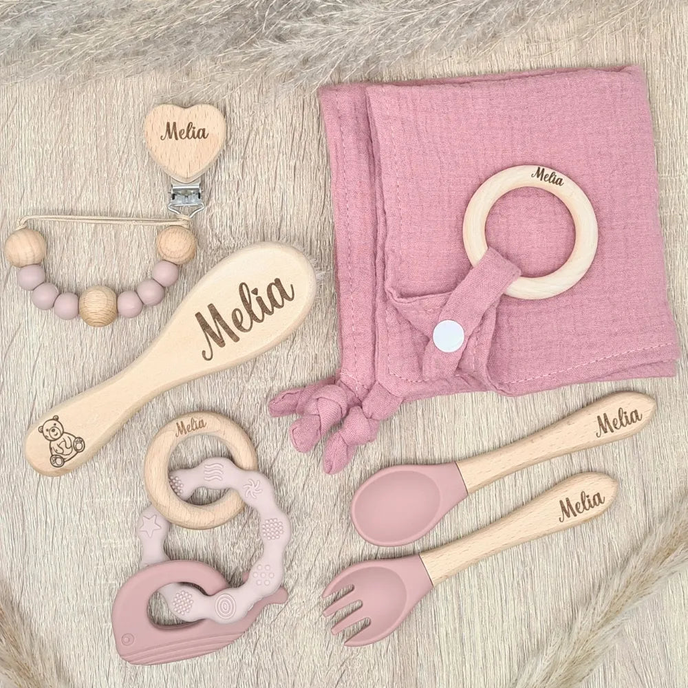 Baby-Crea Coffret naissance personnalisé édition Dauphin vert olive