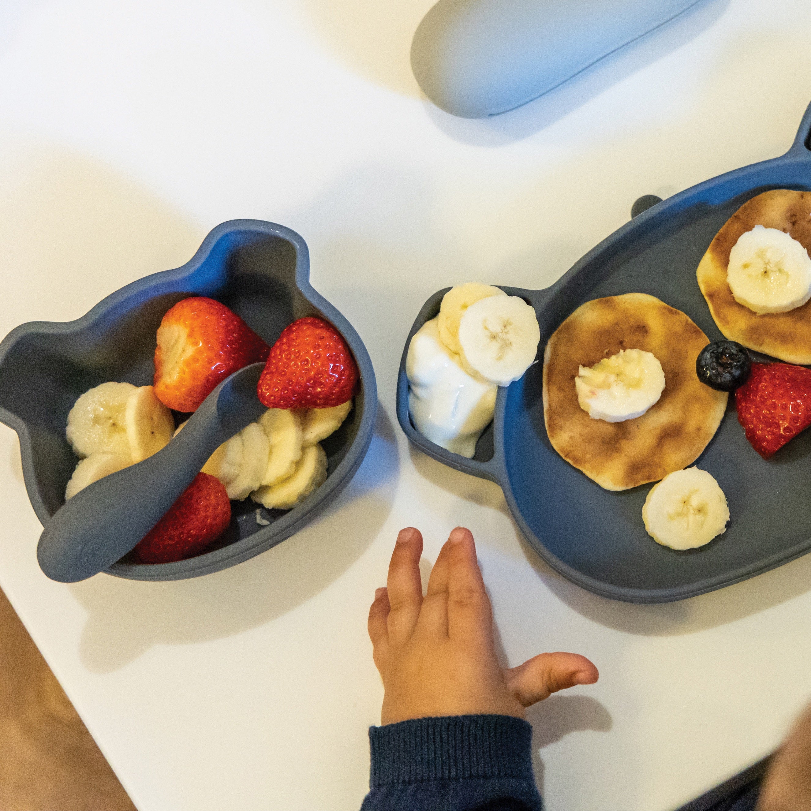 Tum Tum Bowls & Plates bol bébé avec ventouse et cuillère gris