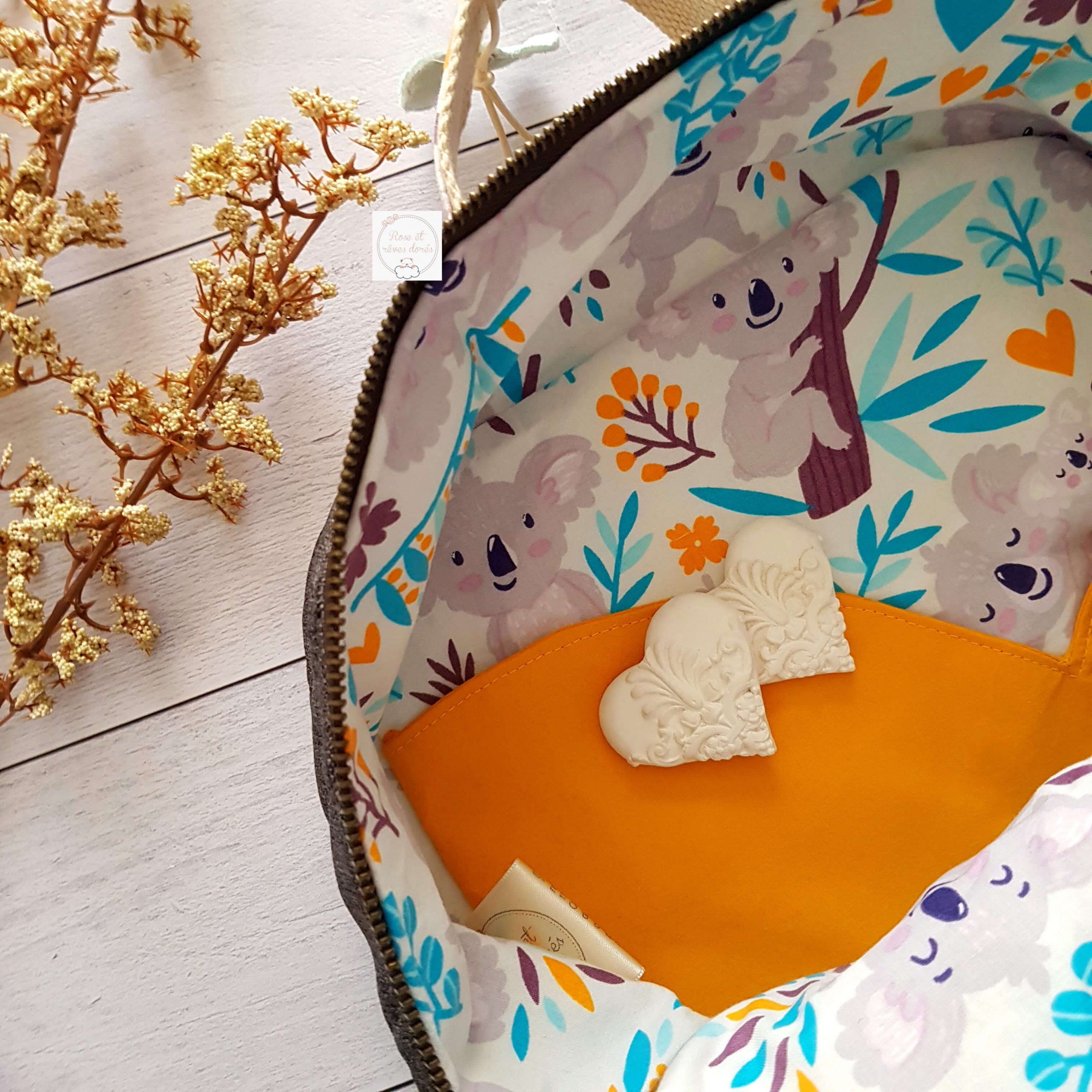 Rose et rêves dorés Sacs divers Valisette Marmelade koala l’Intemporel