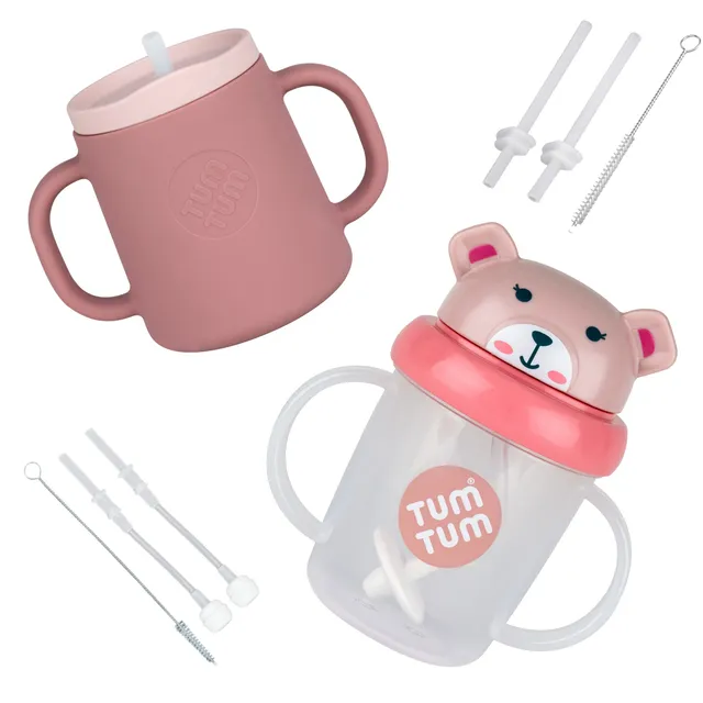Tum Tum Cups Free Flow Cups & Straws Bundle Betsy Bear tasse bébé