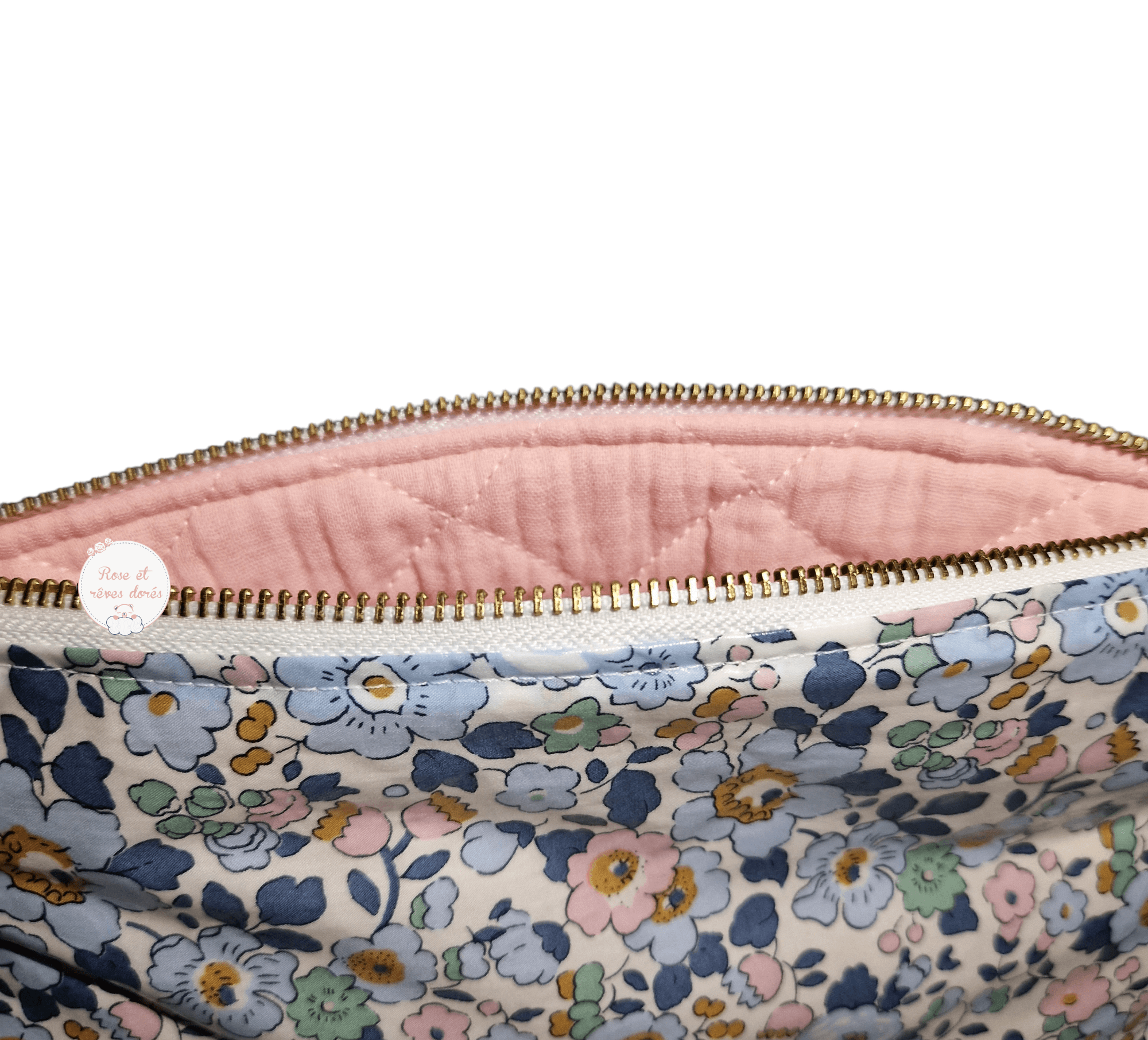 Rose et rêves dorés Trousses de toilette Liberty Betsy Denim trousse taille M