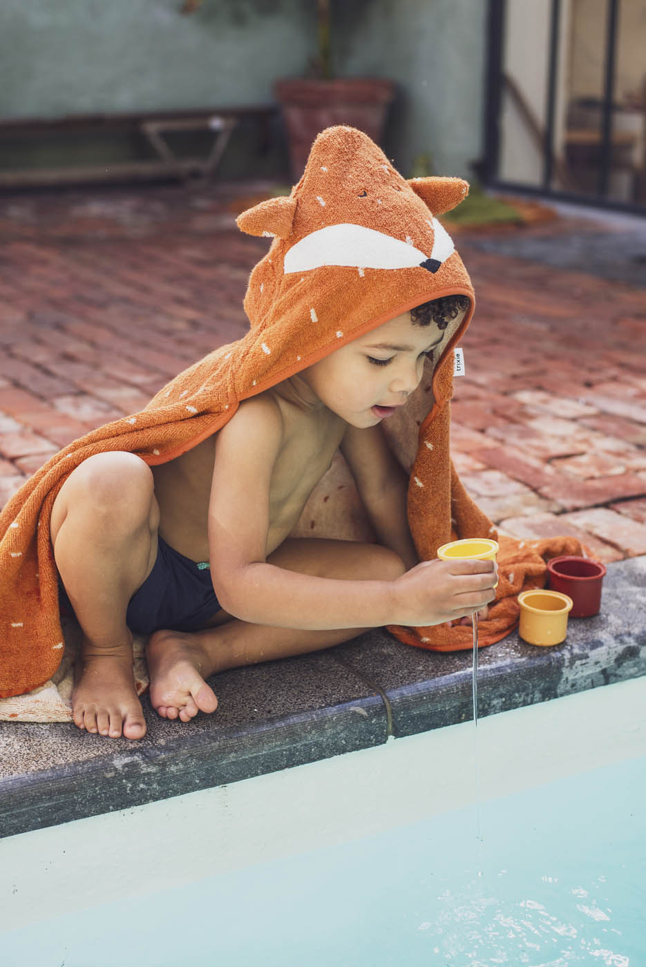Trixie Baby Capes de bain Cape de bain 70x130cm Mr. Fox coton bio
