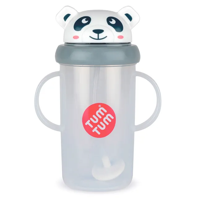 Tum Tum Cups Tall Tippy Up Sippy Cup Pip Panda 300 ml à paille lestée
