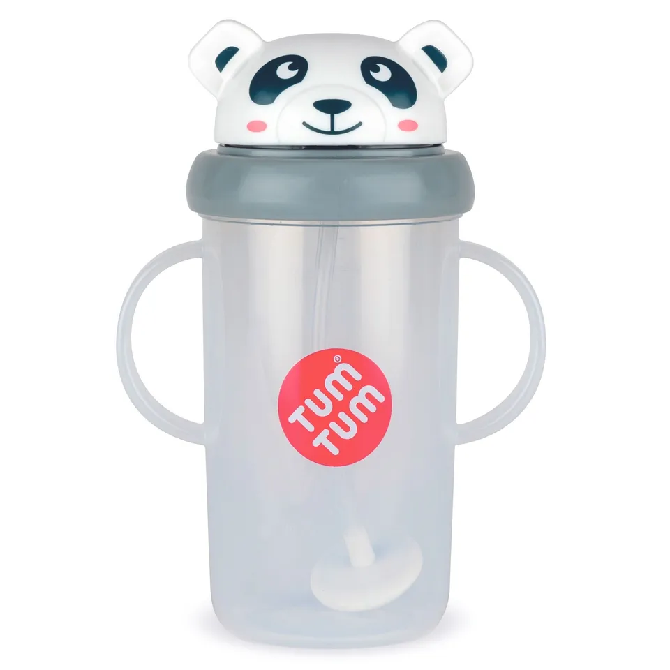 Tum Tum Cups Tall Tippy Up Sippy Cup Pip Panda 300 ml à paille lestée
