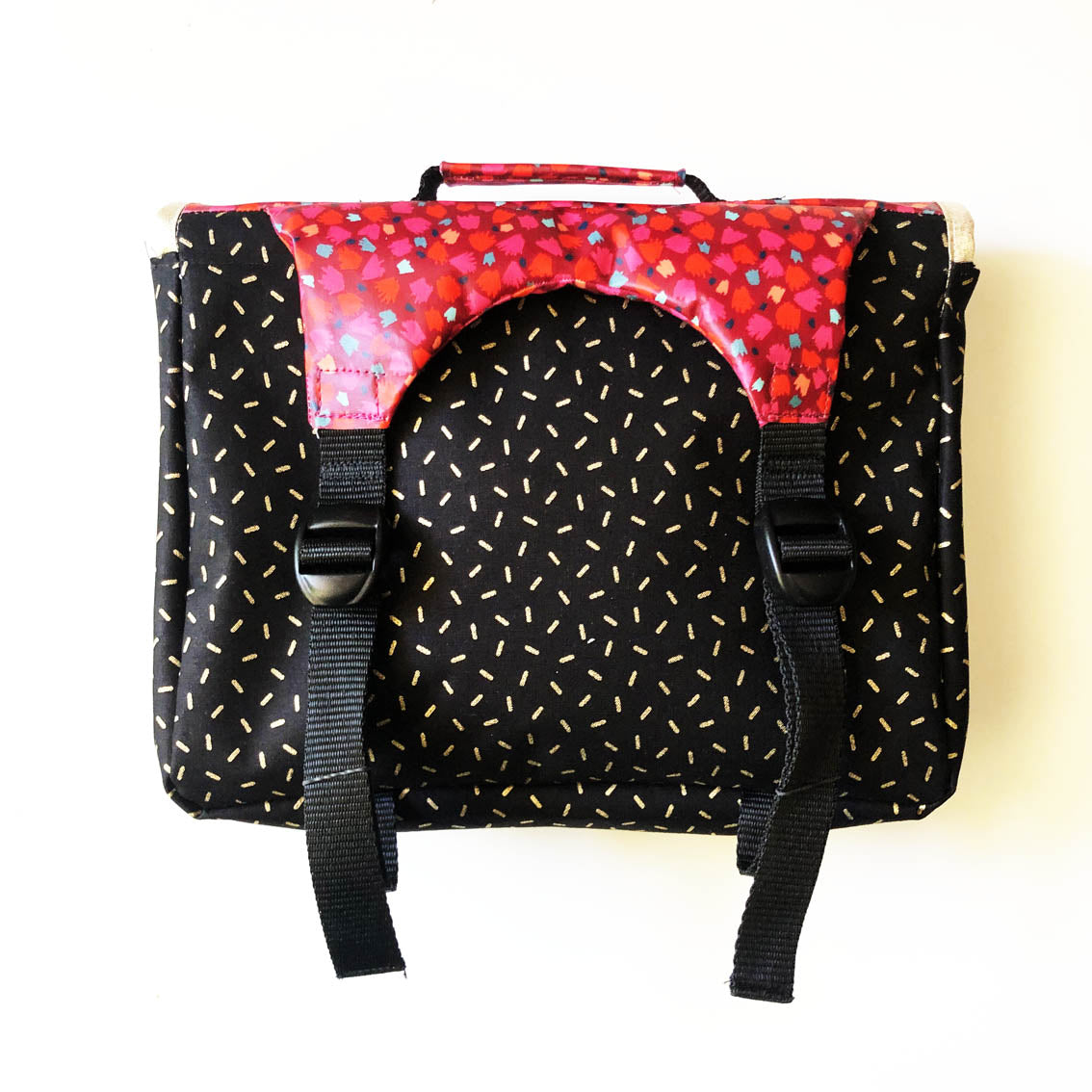 PIOLOU Le Cartable Maternelle cartable noir doré rose imperméable