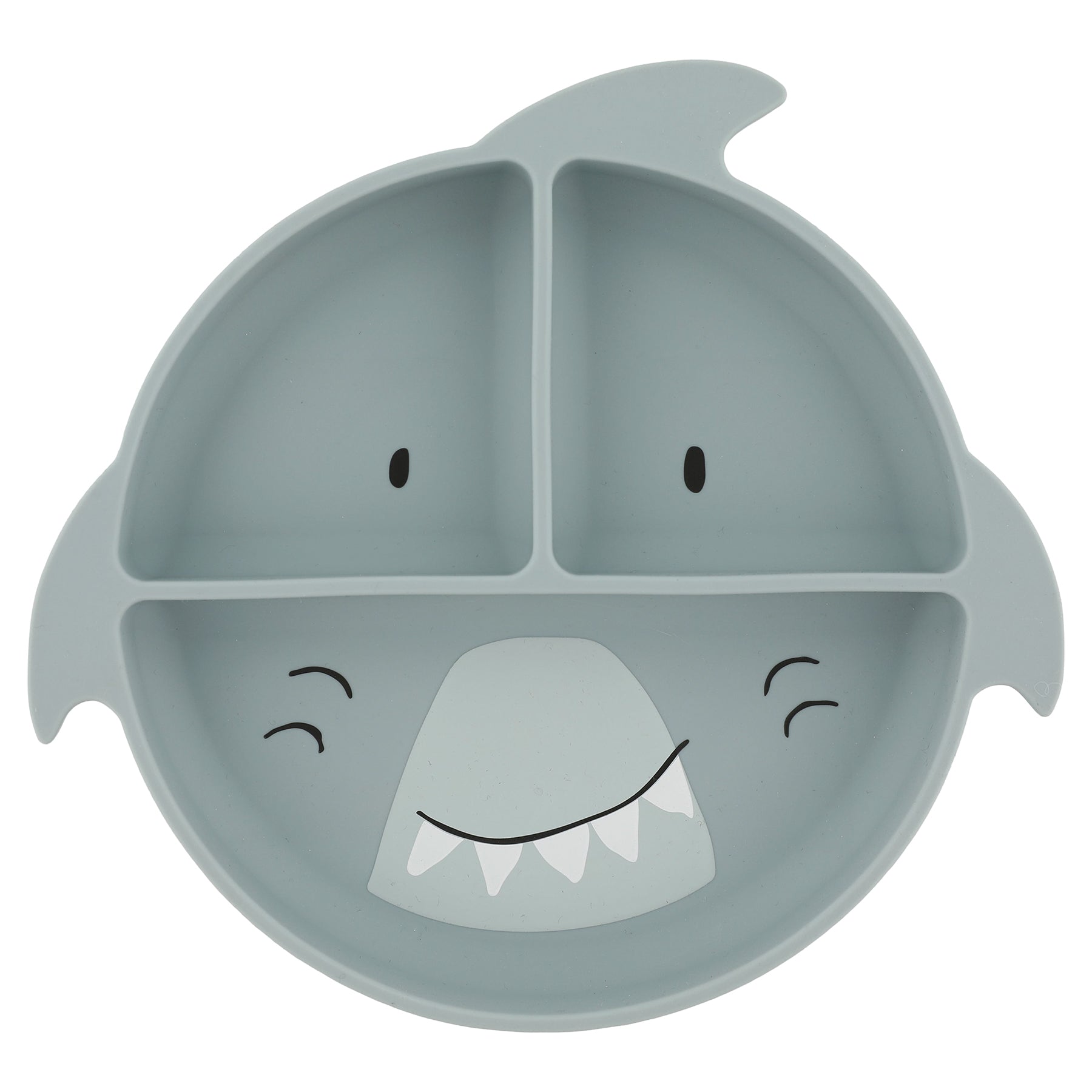 Trixie Baby Vaisselle Assiette avec ventouse en silicone et compartiments Mr. Shark
