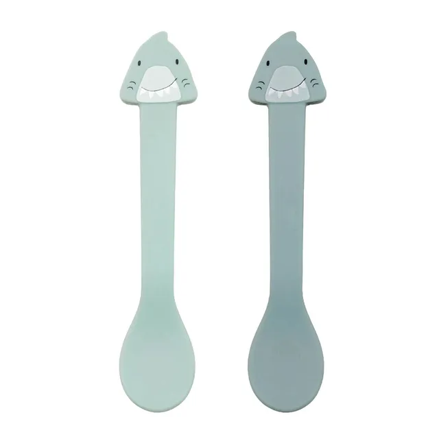 Trixie Baby Couverts Cuillère silicone 2-pack Mr. Shark